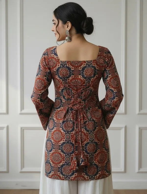 Mahira's_Comfort_Women_Printed_Straight_Kurta_Maroon