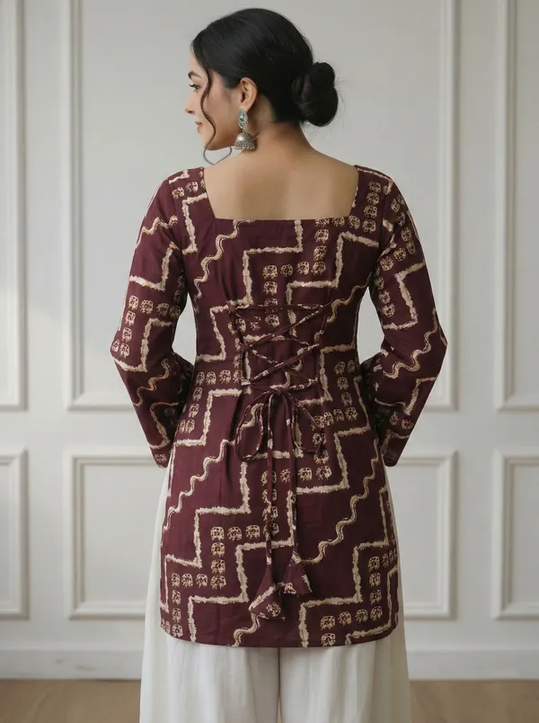 Mahira's_Comfort_Women_Printed_Straight_Kurta_Maroon