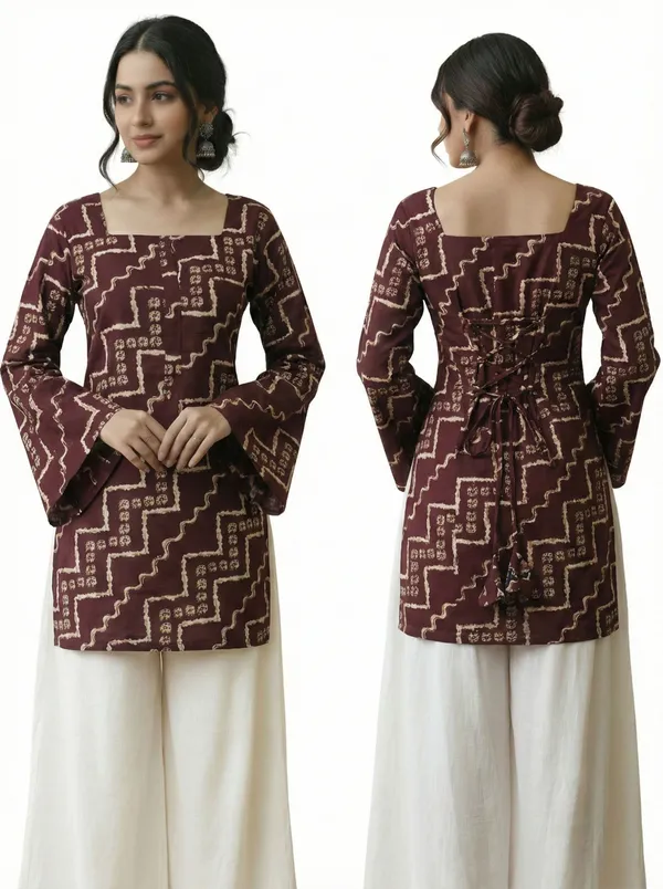 Mahira's_Comfort_Women_Printed_Straight_Kurta_Maroon