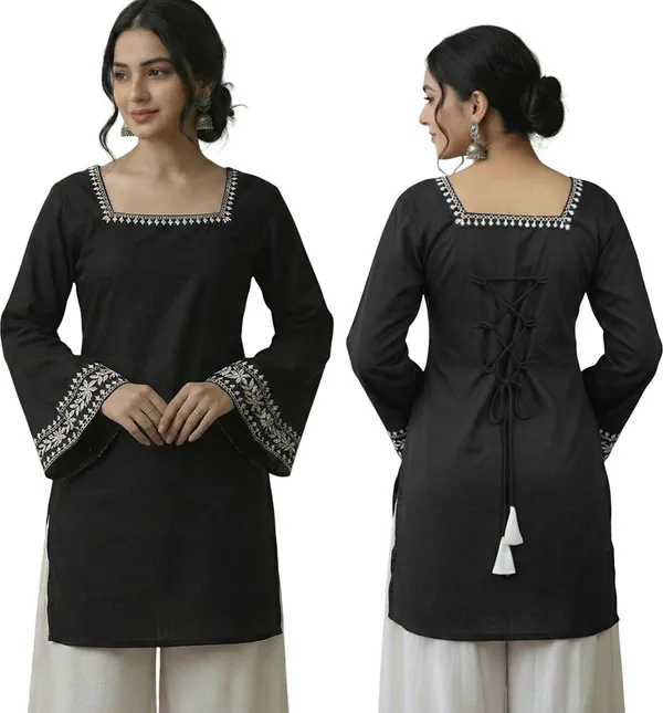 Mahira's_Comfort_Women_Solid_Straight_Kurta_Black