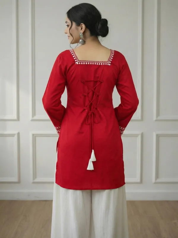 Mahira's_Comfort_Women_Solid_Straight_Kurta_Red
