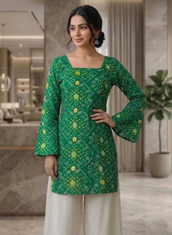 Mahira's_Comfort_Women_Printed_Straight_Kurta_Green