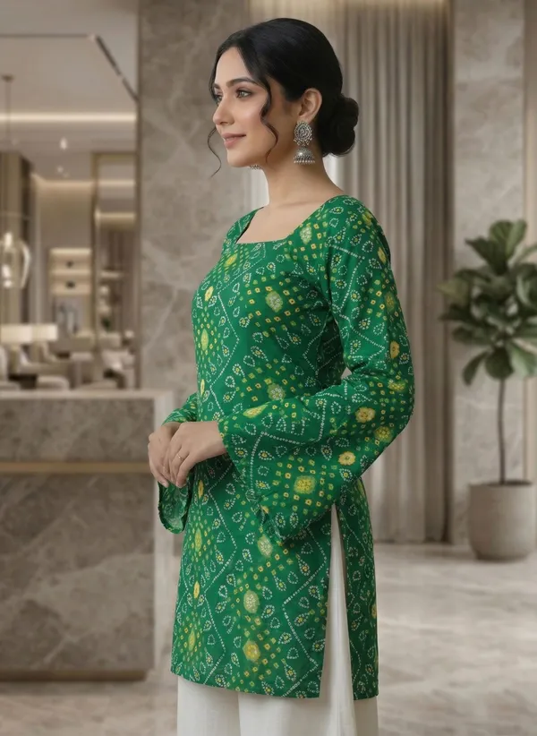 Mahira's_Comfort_Women_Printed_Straight_Kurta_Green