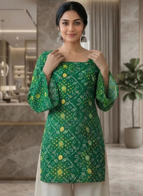 Mahira's_Comfort_Women_Printed_Straight_Kurta_Green