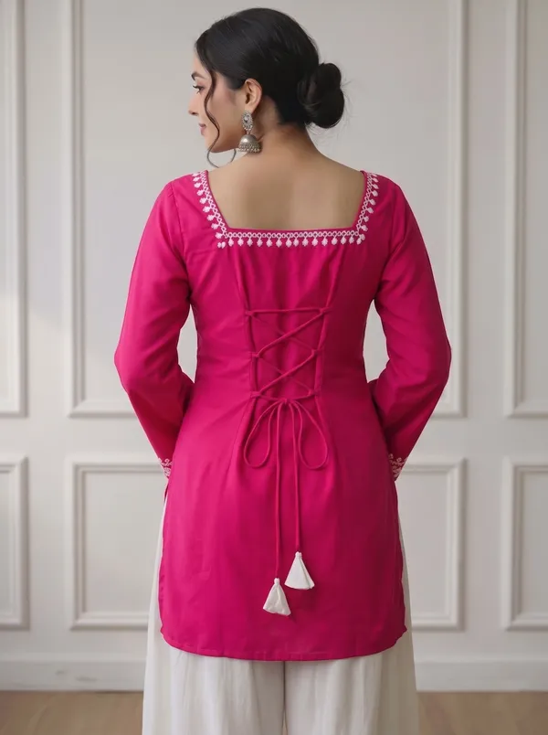 Mahira's_Comfort_Women_Solid_Straight_Kurta_Pink
