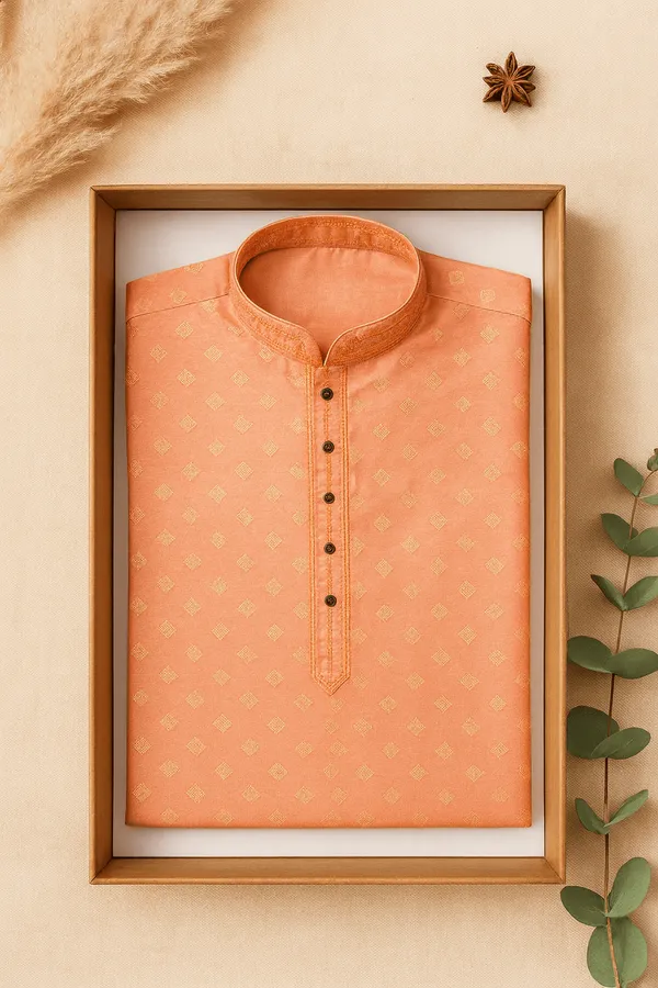 Pink_Jacquard_Silk_Kurta_With_Zari_Embroidery,_Luppi_Work_For_Men