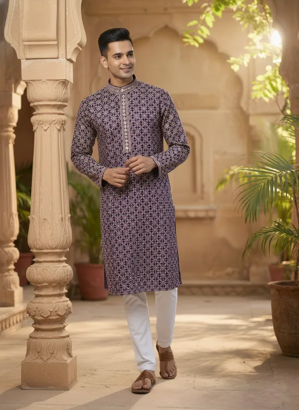 Premium_Deep_Blue_Jacquard_Embroidered_Kurta_Pajama_Set_for_Men_|_Flower_Embroidery_Kurta_|_Wedding_Festival_Ethnic_Wear_|_Full_Sleeve_Band_Collar_Kurta_Set_-_Vedkart