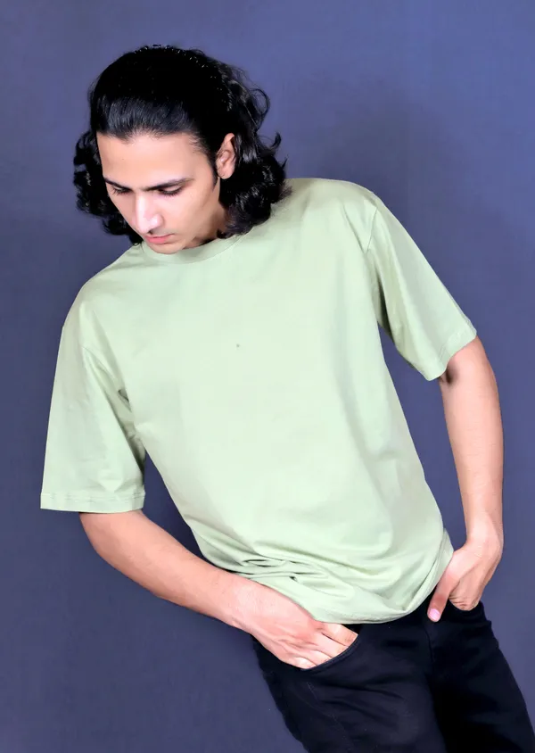 Green_Cotton_Oversized_Plain_For_Men