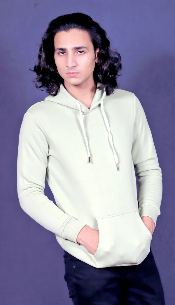 Green_Polyester_Blend_Hoodie_For_Men