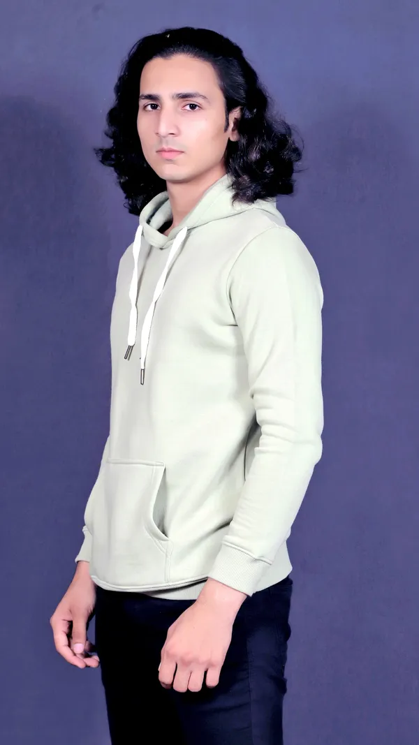 Green_Polyester_Blend_Hoodie_For_Men