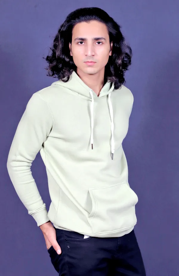 Green_Polyester_Blend_Hoodie_For_Men