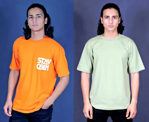 Orange_&_Green_Cotton_T-Shirt_Combo_Pack_of_2_for_Men