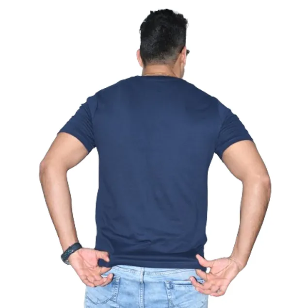 Navy_Blue_Cotton_Plain_Tshirt_Regular_Fit_For_Men