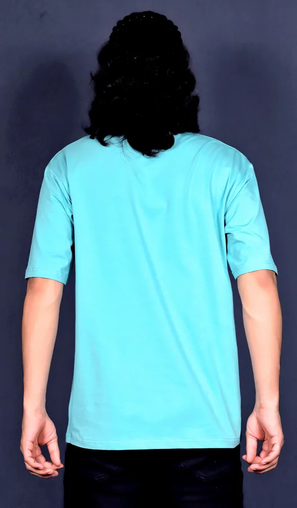 Oceanblue_Cotton_Ocean_Blue_Oversized_Tshirt_For_Men