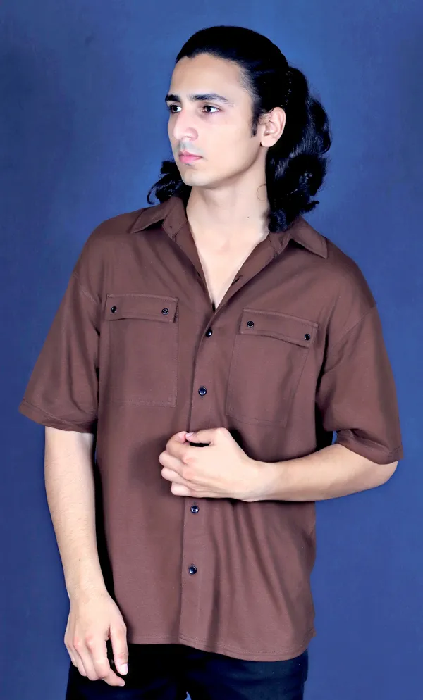 Brown_Cotton_Oversize_Double_Pocket_Shirt_For_Men