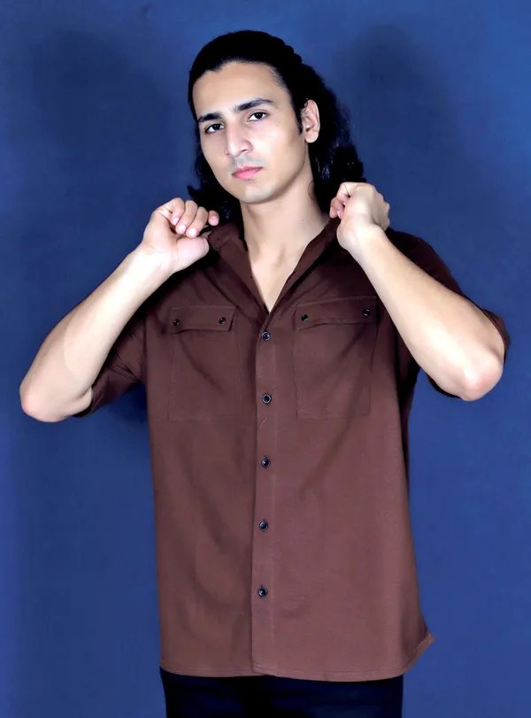 Brown_Cotton_Oversize_Double_Pocket_Shirt_For_Men