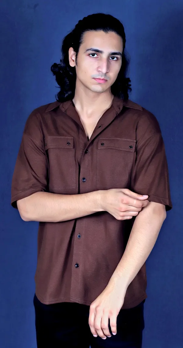 Brown_Cotton_Oversize_Double_Pocket_Shirt_For_Men