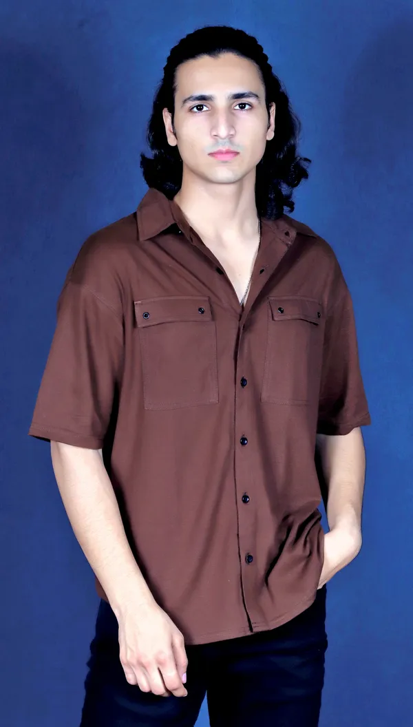 Brown_Cotton_Oversize_Double_Pocket_Shirt_For_Men