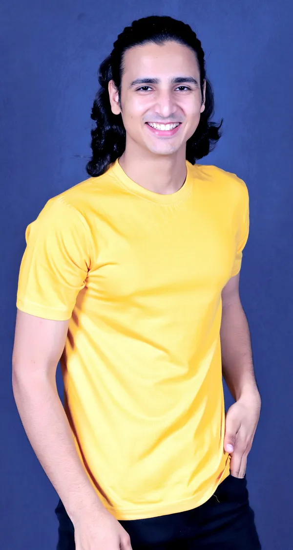 Yellow_Cotton_Round_Neck_Regular_Fit_For_Men
