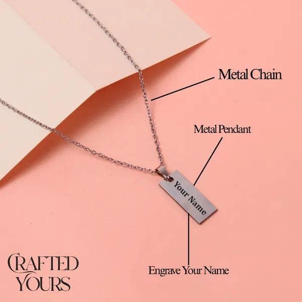 Silver_Peronalised_Stainless_Steel_Bar_Rectangle_Pendant_With_Chain
