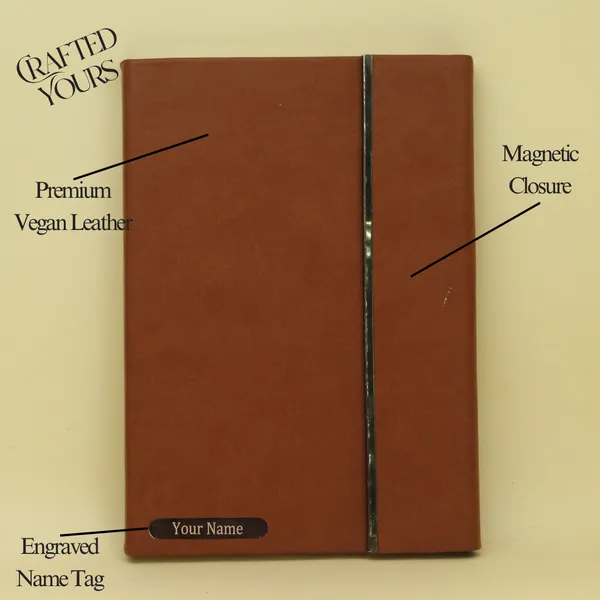 Brown_Personalised_Flip_Magnetic_Diary