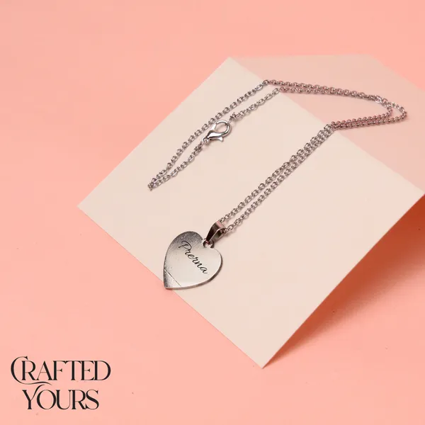 Silver_Peronalised_Stainless_Steel_Silver_Heart_Pendant_With_Chain