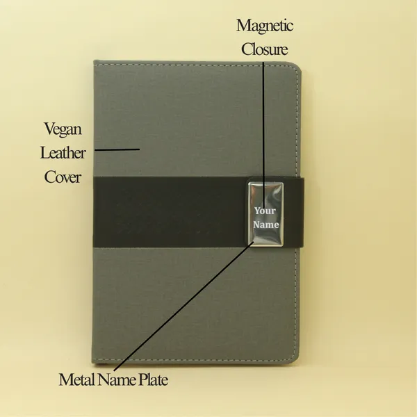 Grey_Personalised_Premium_Dual_Colour_Diary_With_Magnetic_Closure