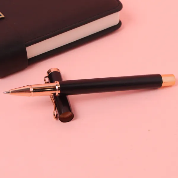Rose_Gold_&_Tan_Personalised_Rose_Gold_Clip_Matt_Black_Pen_With_Tan_Cardholder_Combo