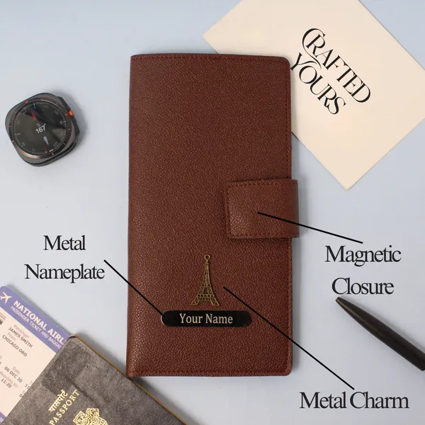Brown_Personalised_Pebble_Textured_Travel_Wallet