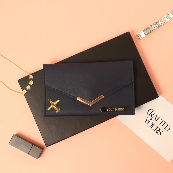 Navy_Blue_Personalised_Pebble_Texture_Ladies_Clutch