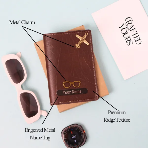 Brown_Personalised_Ridge_Textured_Passport_Cover