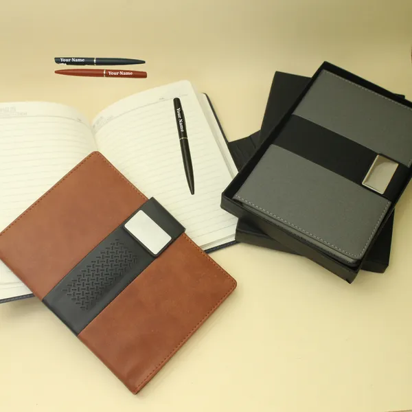 Blue_Personalised_Premium_Dual_Colour_Diary_&_Pen_Combo