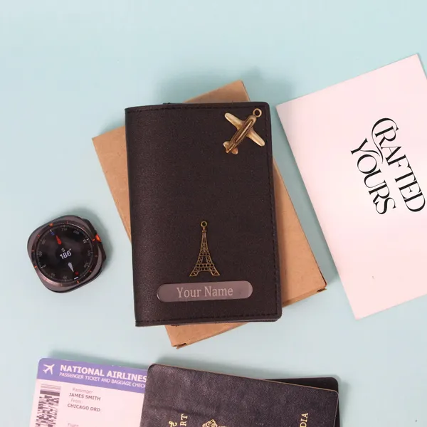 Black_Personalised_Pebble_Textured_Passport_Cover
