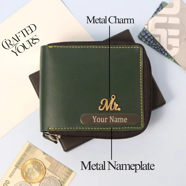 Green_Personalised_Classic_Mens_Zippered_Wallet