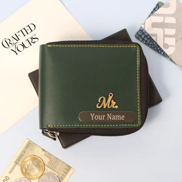 Green_Personalised_Classic_Mens_Zippered_Wallet