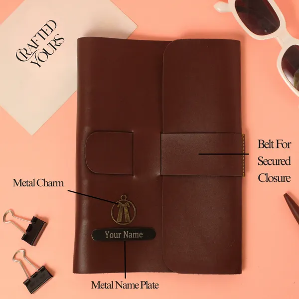 Tan_Personalised_A5_Vegan_Leather_Diary