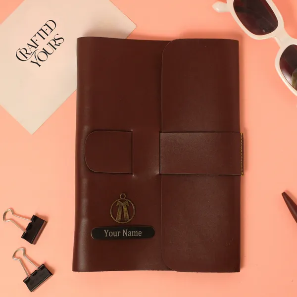 Tan_Personalised_A5_Vegan_Leather_Diary