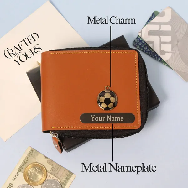 Tan_Personalised_Classic_Mens_Zippered_Wallet