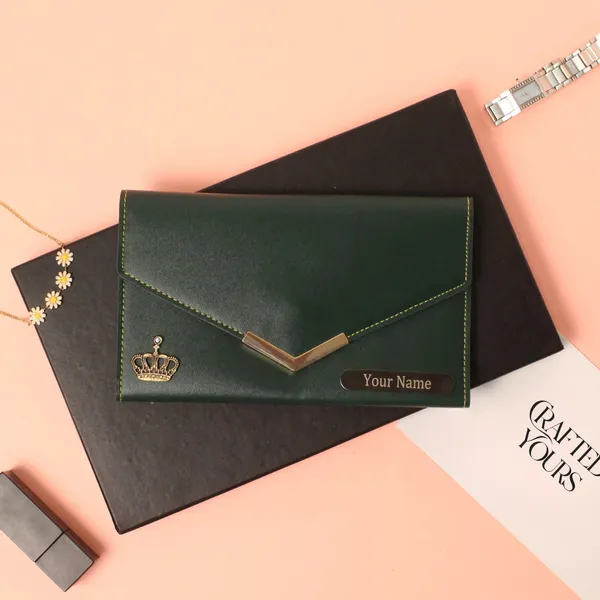 Green_Personalised_Classic_Ladies_Clutch