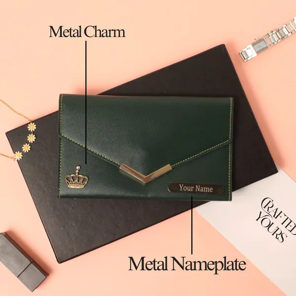 Green_Personalised_Classic_Ladies_Clutch