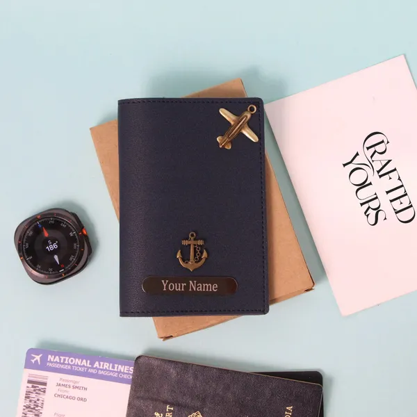 Navy_Blue_Personalised_Pebble_Textured_Passport_Cover