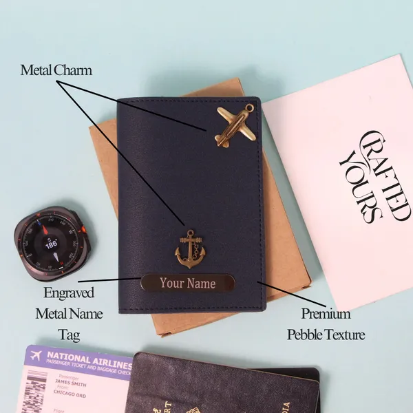 Navy_Blue_Personalised_Pebble_Textured_Passport_Cover