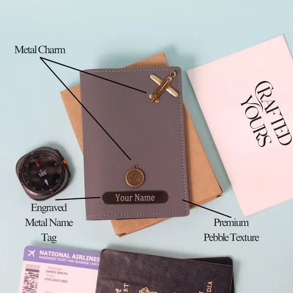Grey_Personalised_Pebble_Textured_Passport_Cover
