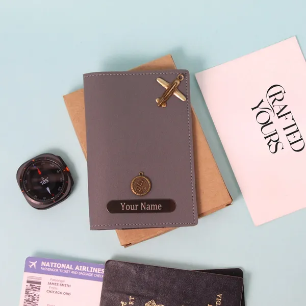 Grey_Personalised_Pebble_Textured_Passport_Cover