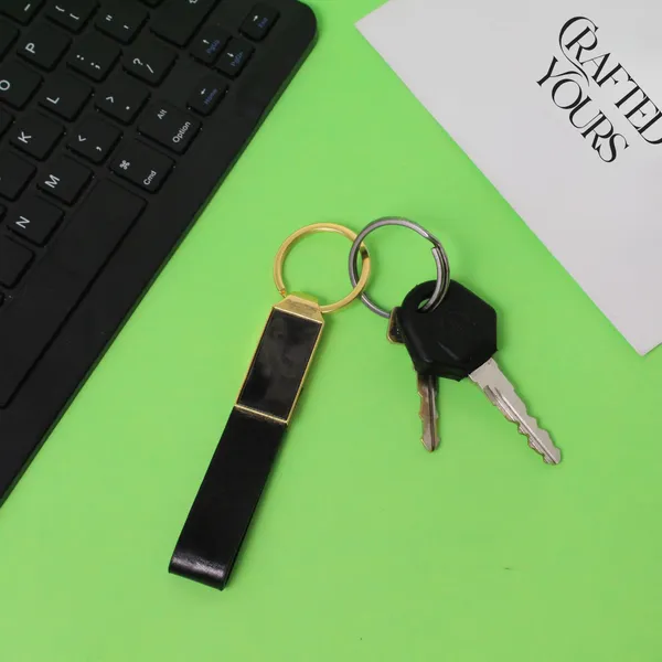 Black_And_Gold_Personalised_Black_Arrow_Pen_&_Gold_Belt_Keychain_Combo