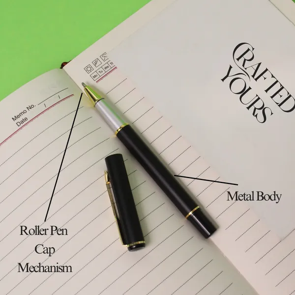 Black_And_Gold_Personalised_Black_Arrow_Pen_&_Gold_Belt_Keychain_Combo