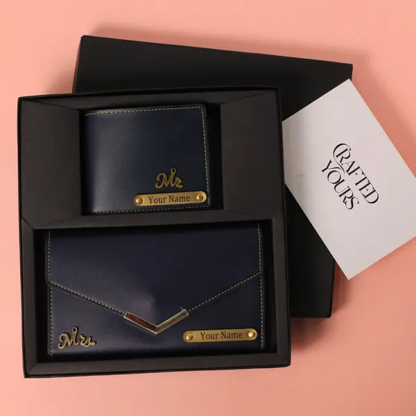 Navy_Blue_Personalised_Classic_Gents_Wallet_&_Ladies_Clutch_Couple_Combo