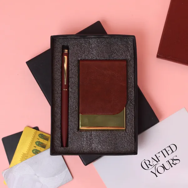 Brown_&_Gold_Personalised_Brown_Stylus_Pen_&_Brown_Cardholder_Combo