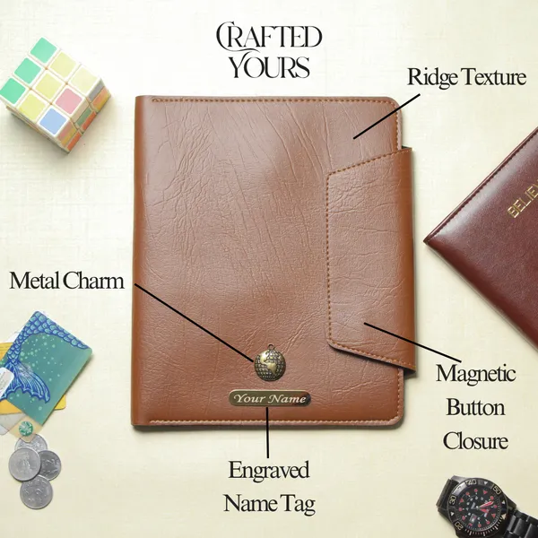 Tan_Personalised_Textured_Office_Organizer