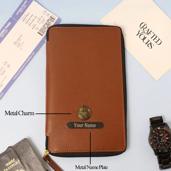 Tan_Personalised_Pebble_Textured_Zippered_Travel_Case